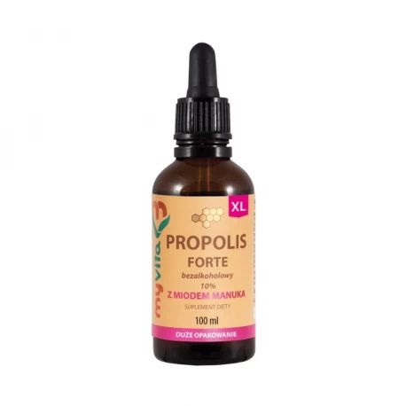 Propolis Krople Bezalkoholowe Forte XL Ekstrakt 10% z Miodem Manuka 100 ml MyVita