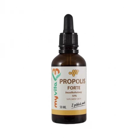 Propolis Forte Ekstrakt 10% w Płynie Bez Alkoholu (50 ml) Krople Odporność MyVita