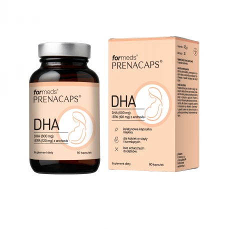 PRENACAPS Kwasy Omega-3 DHA 600 mg i EPA 120 mg z Anchovis (60 kaps) ForMeds