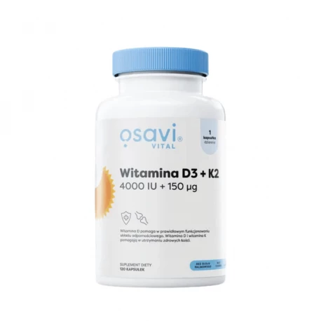 Witamina D3 4000 IU + K2 150 mcg Odporność Kości (120 kaps) Osavi