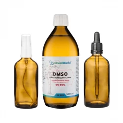 Zestaw DMSO CZDA 99,9% 500 ml + Butelki szklane z Atomizerem i Pipetą 2x100 ml ChemWorld