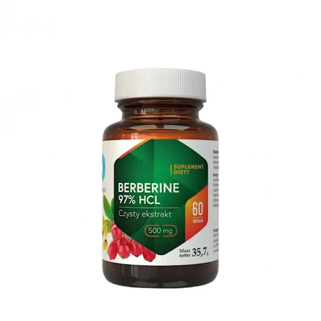 Berberyna HCL 500 mg 97% Ekstrakt z Korzenia Berberysu (60 kaps) Berberine Hepatica