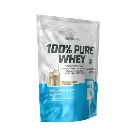 Odżywka Białkowa 100% PURE WHEY Koncentrat + Izolat - Bourbon Wanilia 400 g BioTechUSA