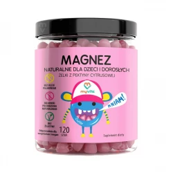 Magnez Żelki Wegańskie 800 mg (120 szt) Cytrynian Magnezu dla Dzieci i Dorosłych MyVita