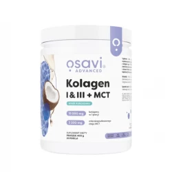 Kolagen Wołowy Hydrolizowany Peptydy I+III Stawy MCT Kokos Proszek 400 g Osavi