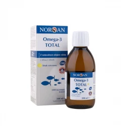 Omega 3 TOTAL 2000 mg Kwasy EPA DHA Olej Rybi w Płynie Cytrynowy 200 ml NORSAN