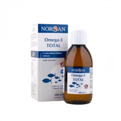 Omega 3 TOTAL 2000 mg Kwasy EPA DHA Olej Rybi w Płynie Naturalny 200 ml NORSAN