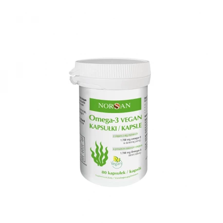 Omega 3 VEGAN 1700 mg Kwasy EPA DHA z Alg (80 kaps) NORSAN