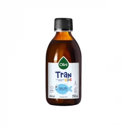 Nowa szata graficzna - Tran KIDS dla dzieci - Olej z Wątroby Dorsza Omega 3 Trójglicerydy DHA EPA Witamina D3 A 250 ml Olini