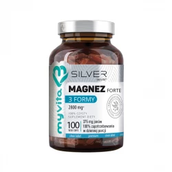 Magnez 3 Formy Forte 2800 mg - Cytrynian Magnezu + Jabłczan + Taurynian + B6 P5P (100 kaps) MyVita