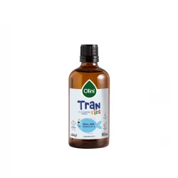 Tran KIDS dla Dzieci - Olej z Wątroby Dorsza Omega 3 DHA EPA Witamina D3 A 100 ml Olini