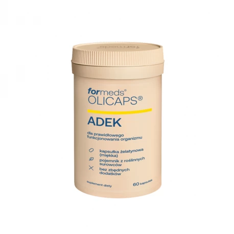 Olicaps ADEK Witaminy A D3 K2 MK-7 E Kompleks Olej MCT (60 kaps) Formeds