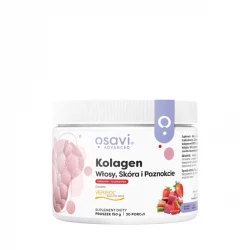 Kolagen Wołowy Włosy Skóra Paznokcie VERISOL Rabarbar-Truskawka Proszek 150 g Osavi