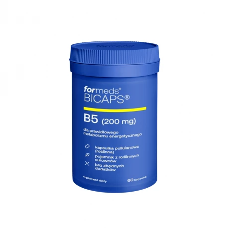 BICAPS Witamina B5 Kwas Pantotenowy 200 mg Prawidłowy Metabolizm Energetyczny (60 kaps) ForMeds
