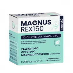 MAGNUS REX 150 Diglicynian Magnezu Chelat 150 mg (28 sasz) Biofarmacja