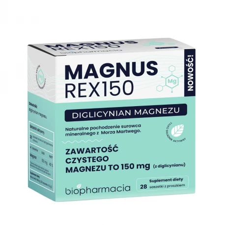 MAGNUS REX 150 Diglicynian Magnezu Chelat 150 mg (28 sasz) Biofarmacja