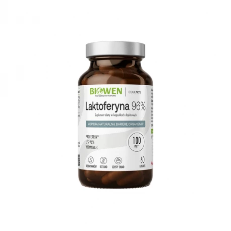 Laktoferyna Proferrin 96% Witamina C Prebiotyk (60 kaps DR) Biowen