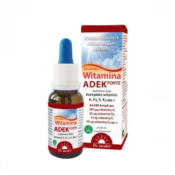 Witamina ADEK Forte A D3 2000 IU E K2 MK-7 Krople Podjęzykowe MCT 20 ml Dr. Jacob's