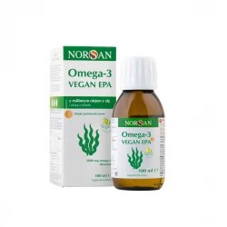 Omega 3 VEGAN 2000 mg Kwasy EPA DHA Olej z Alg w Płynie Pomarańczowy 100 ml NORSAN