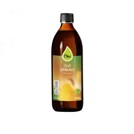 Ocet Jabłkowy Niepasteryzowany Niefiltrowany z Matką 100% Naturalny 500 ml Olini