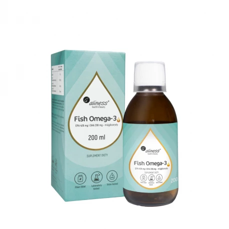 Fish Omega-3 EPA DHA Trójglicerydy Płyn 200 ml Aliness