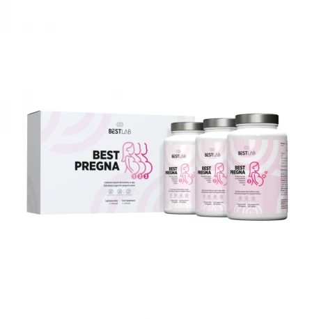 BestPregna Witaminy dla Kobiet w Ciąży z Folianami Zestaw (3 x 120 kaps) BestLab