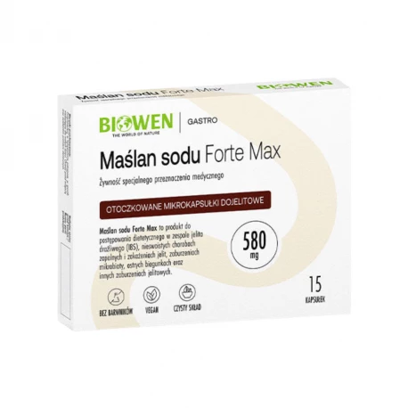 Maślan Sodu Forte Max 580 mg VEGE (15 kaps) Biowen