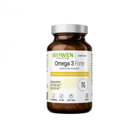 Omega 3 Forte Trójglicerydy TG EPA 1000 mg DHA 500 mg Witamina E (30 kaps) Biowen