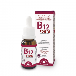 Witamina B12 FORTE Kompleks Metylokobalamina Krople 100 µg 20 ml Dr. Jacob's