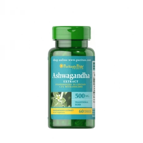 Ashwagandha 500mg (60kaps) Stres PURITANS PRIDE