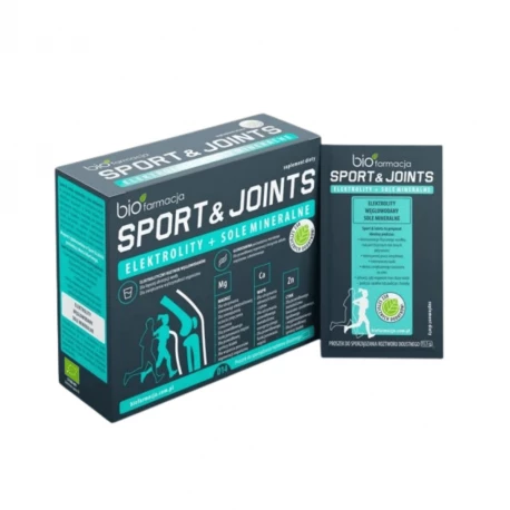 Elektrolity + Sole Mineralne Sport & Joints Glukozamina Magnez Potas Wapń Cynk (14 saszetek) Biofarmacja