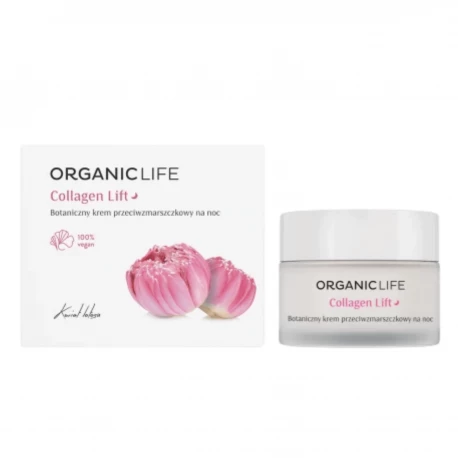 Collagen Lift Botaniczny Przeciwzmarszczkowy Krem na Noc Kwiat Lotosu 50 g Organic Life