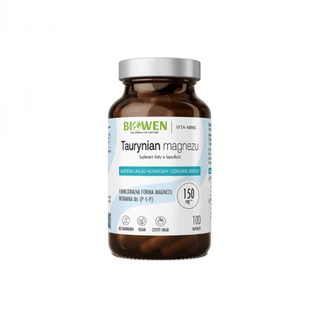 Taurynian Magnezu + Witamina B6 VEGE (100 kaps) Biowen