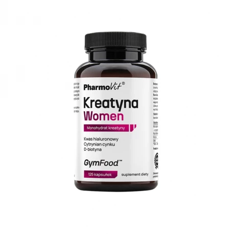 Kreatyna Women Monohydrat Kreatyny Kwas Hialuronowy (125 kaps) Gym Food Pharmovit