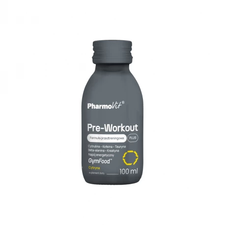 Pre-Workout Plus Formuła Przedtreningowa o Smaku Cytrynowym Płyn 100 ml Gym Food Pharmovit