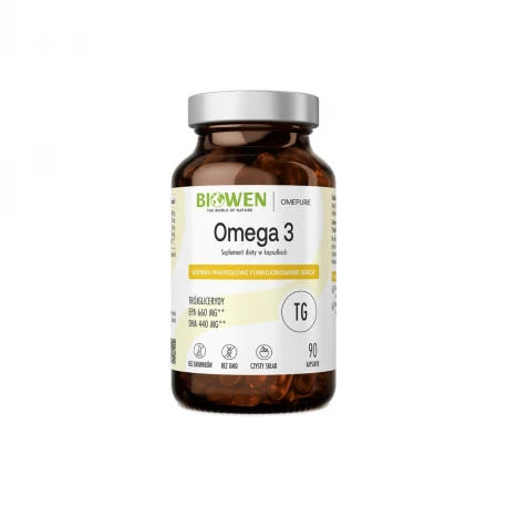 Omega 3 Trójglicerydy TG Kwasy Tłuszczowe EPA 660 mg / DHA 440 mg (90 kaps) Biowen