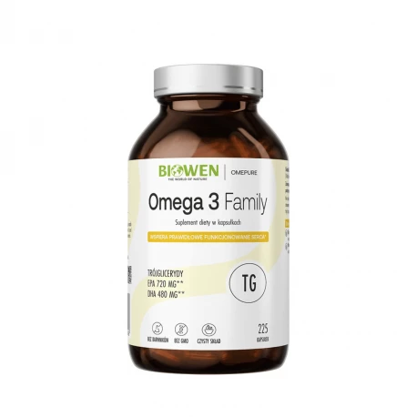 Omega 3 Family Kwasy Tłuszczowe EPA 720 mg / DHA 480 mg (225 kaps) Biowen