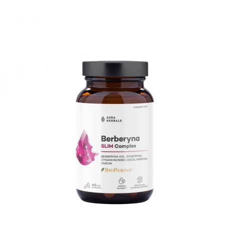 Berberyna Slim Complex Chrom Gorzka Pomarańcza Cynamonowiec Zielona Herbata (60 kaps) Aura Herbals