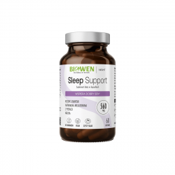 Sleep Support Kozłek Lekarski Melatonina z Pistacji Melisa 560 mg (60 kaps) Biowen