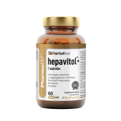 Hepavitol+ Karczoch Ostropest Kurkuma Andrographis L-Ornityna Cholina (60 kaps) Herballine Pharmovit