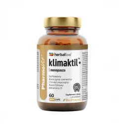 Klimaktil+ Koniczyna Czerwona Soja Maca Dong Quai Chmiel Bor Kwas Foliowy Witamina D (60 kaps) Herballine Pharmovit