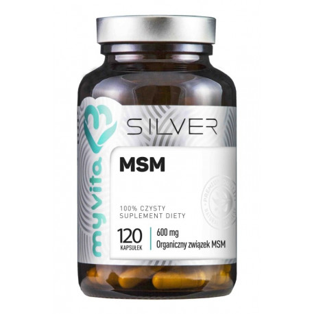 MSM Metylosulfonylometan Siarka organiczna 600 mg (120 kaps) Silver Myvita