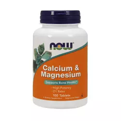 Calcium & Magnesium Wapń i Magnez 2:1 (100 tab) Now Foods