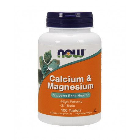 CAL-MAG Wapń i Magnez 2:1 Calcium & Magnesium  (100tab) NOW FOODS