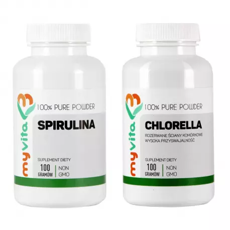 Spirulina + Chlorella w Proszku 2x100 g MyVita