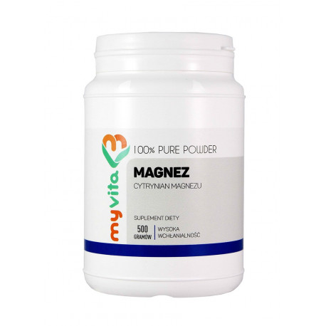 Cytrynian Magnezu Proszek 500g Magnez MyVita