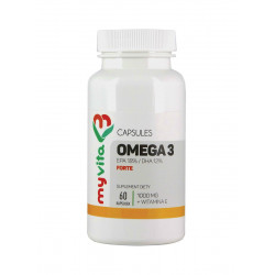 Omega 3 Forte 1000mg EPA 18% / DHA 12% + Witamina E (60 kaps) Myvita