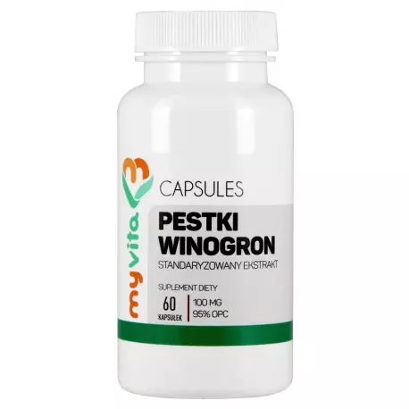 OPC 100 mg Ekstrakt z Pestek Winogron (60 kaps) Myvita