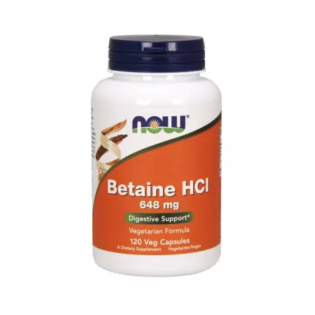 Betaina HCL 648 mg (120 kaps) Now Foods