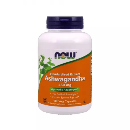 Ashwagandha 450mg 2.5% (180kaps) Żeń-Szeń Indyjski Now Foods